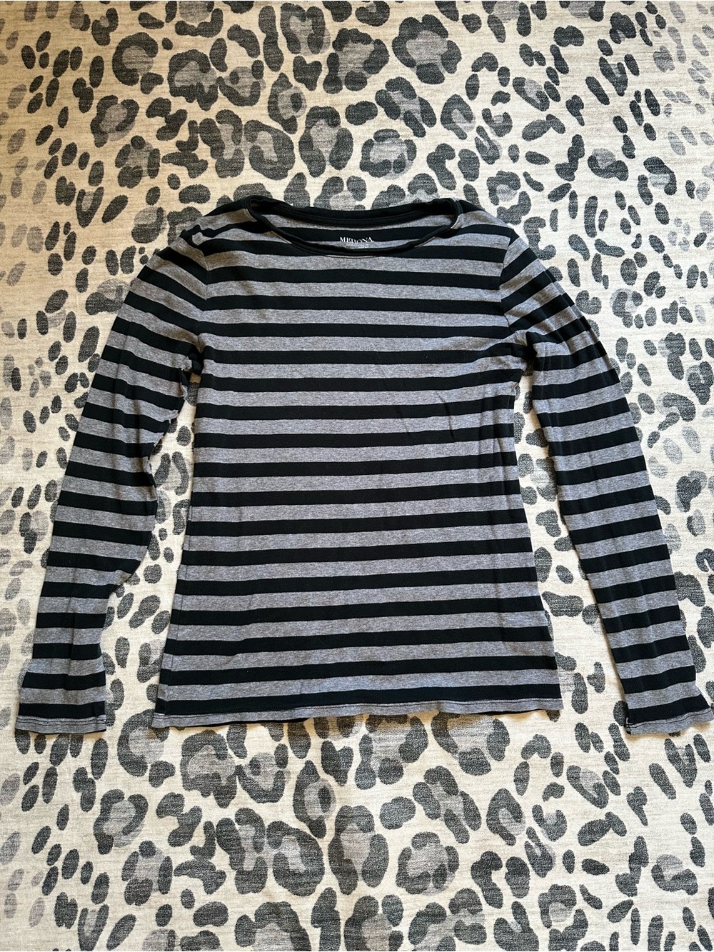 Merona Black and Gray Striped Long Sleeve